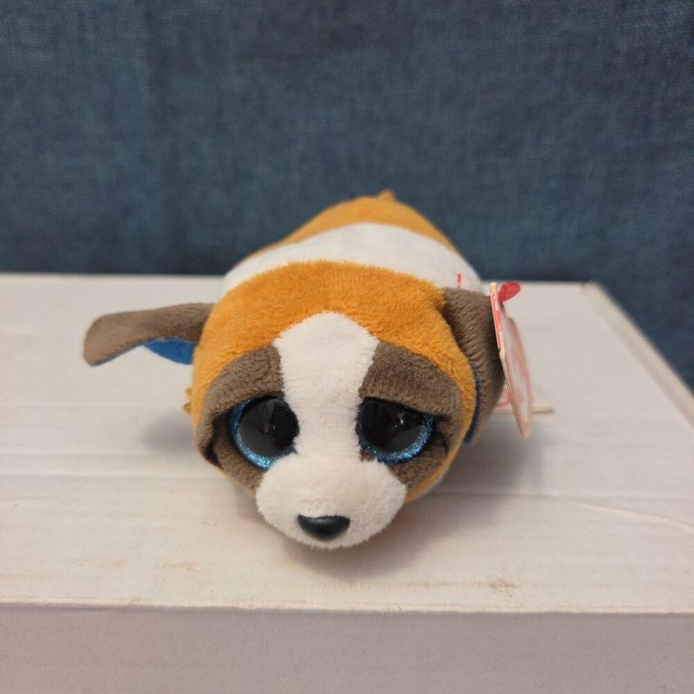 Ty Teenie Tys Gypsy St Bernard Dog Stackable Plush Blue Glitter Eyes MWMT 42205 - Picture 9 of 16